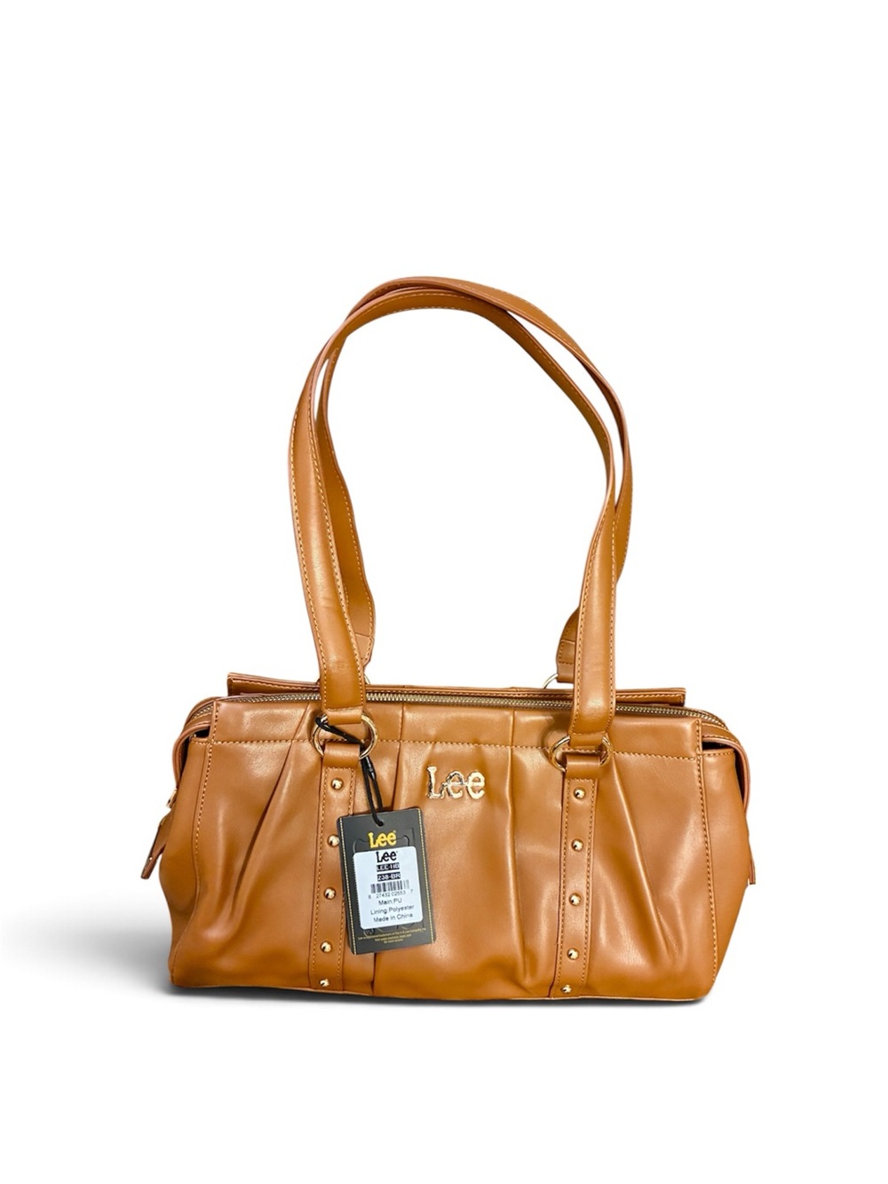 Lee Women's Cognac Shoulder Bag with Signature Logo